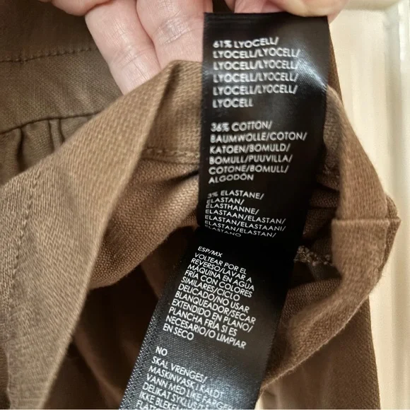 Liverpool Peplum Cargo Utility Jacket Ruffle Peplum Hem Size Small Toffee Brown - Picture 9 of 15